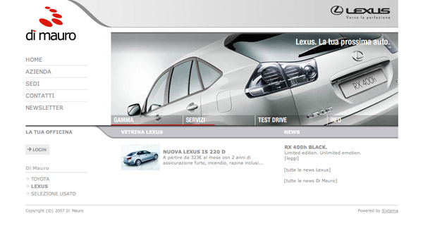 Homepage Lexus.